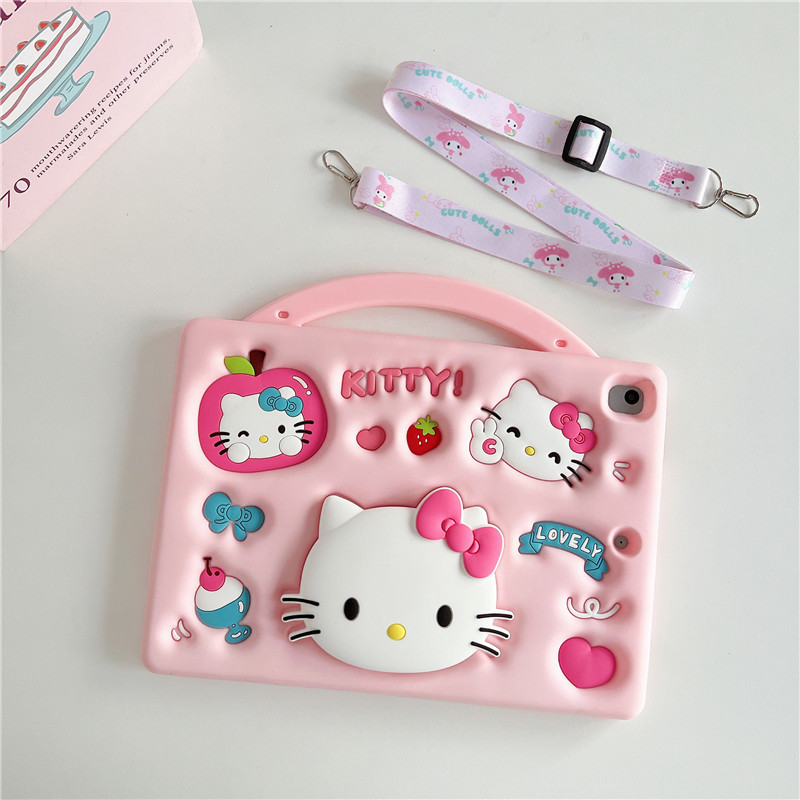 Moe fun kitty cat ipad10 portable tablet computer silicone protective case telescopic bracket air123456 applicable