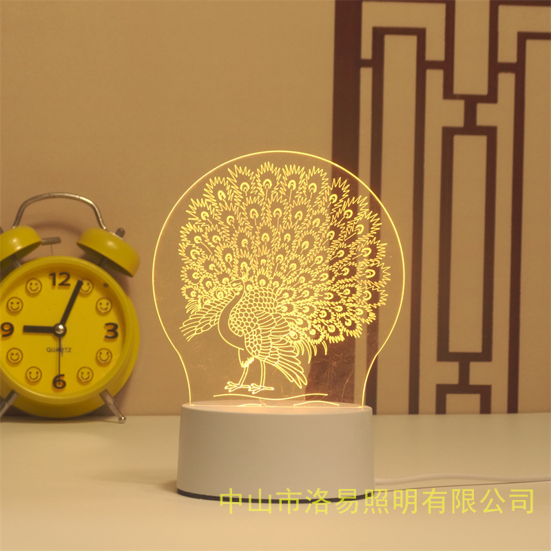 3D lámpara de noche acrílica atmósfera regalos de cabecera atmósfera lámpara de evento regalos al por mayor DIY lámpara de escritorio ideas de Navidad