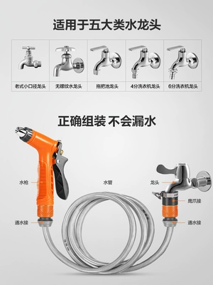 High pressure car wash water gun: complete set for washing machine quick