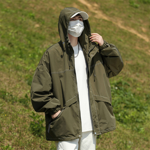 Mountain outdoor jacket men's new autumn hooded jacket windproof and waterproof mountaineering jacket casual jacket men's trend