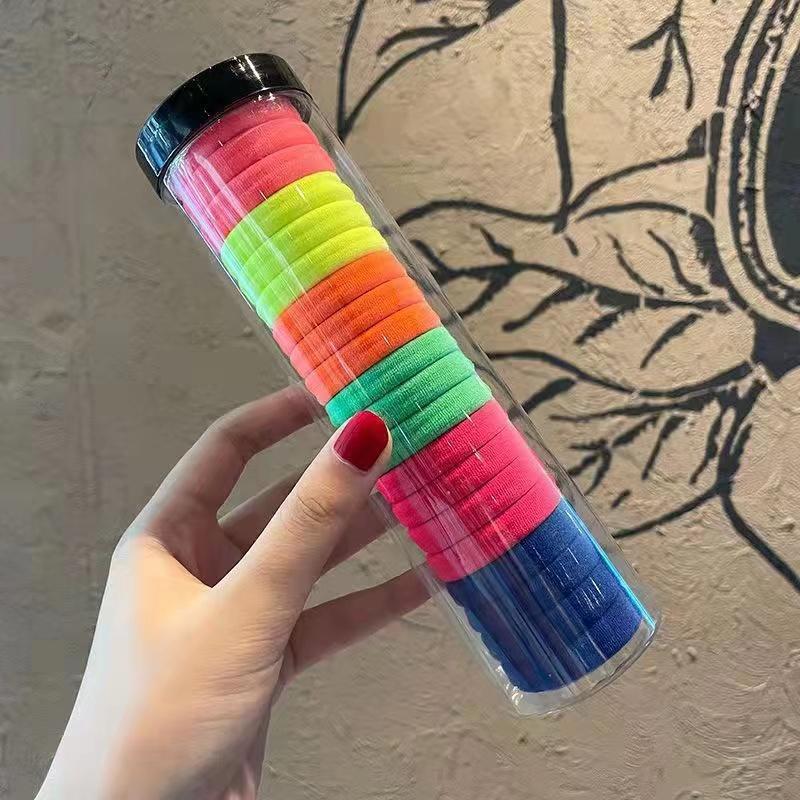 Gomas de mujer gruesas, alta elasticidad, duraderas, cuerdas negras para adulto, cubierta de cuero, tocado