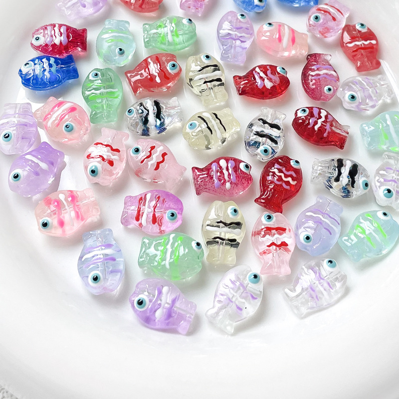 5g Weight Beads Jewelry Making Type DIY Ornament Accessories Classification 1 Piece Quantity Glass, glass Material Fish Pattern All Seasons Season Cute Style 1 Piece Glass Glass Fish DIY Ornament Accessories Beads 1