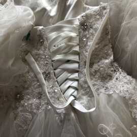 白色婚纱礼服配件缎面黑色系后背带子绳加长酒红色礼服用绑带绳子