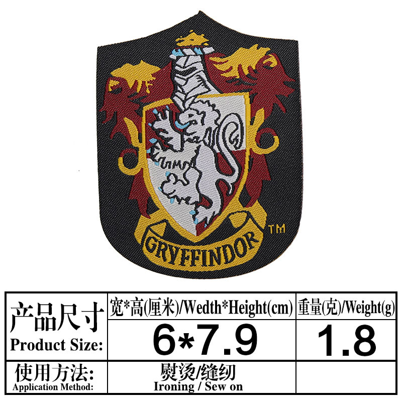 Harry Potter bufanda mágica bata mochila con pegatinas de tela Gryffin College insignia brazalete bordado pegatinas de tela en stock