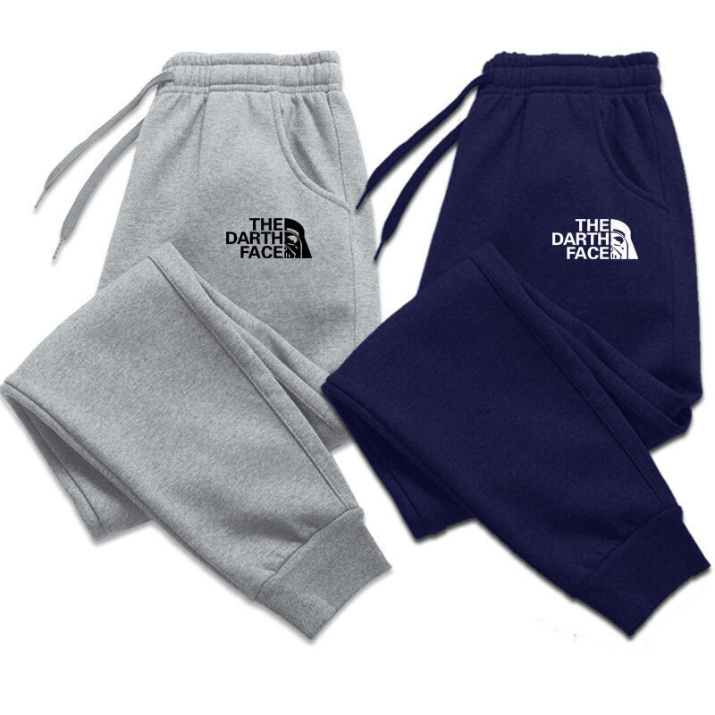 North Men's Casual Pants with Pockets, Autumn and Winter Fleece Pants, Drawstring Everyday Polyester-Cotton Pants, Gym Jogging Sports Pants