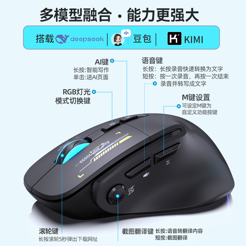 deepseek智能三模无线鼠标表格PPT文案创作AI绘画多功能智能鼠标|undefined
