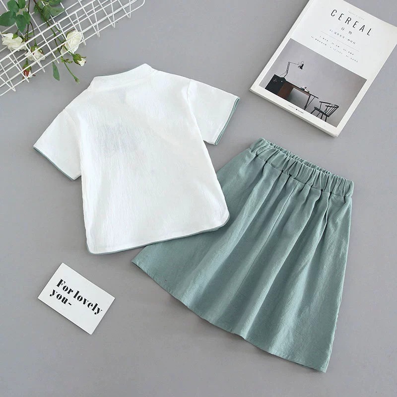Летний ханфу, платье, набор, китайский стиль