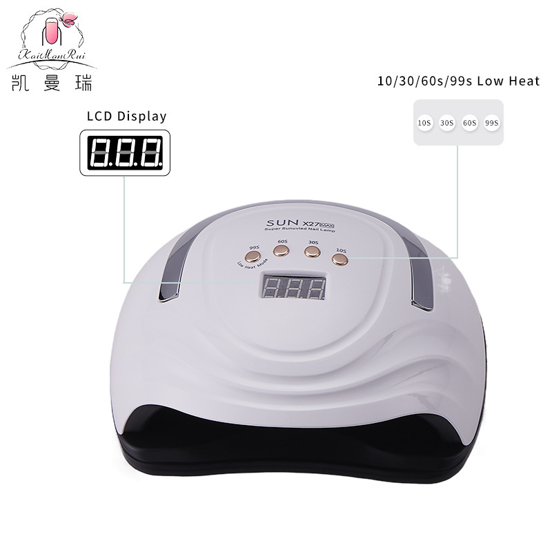 Lámpara de manicuras transfronteriza de alta potencia 380W con lámpara de pegamento de manicuras portátil, lámpara de horneado de manicuras, lámpara de fototerapia inteligente especial para secado rápido