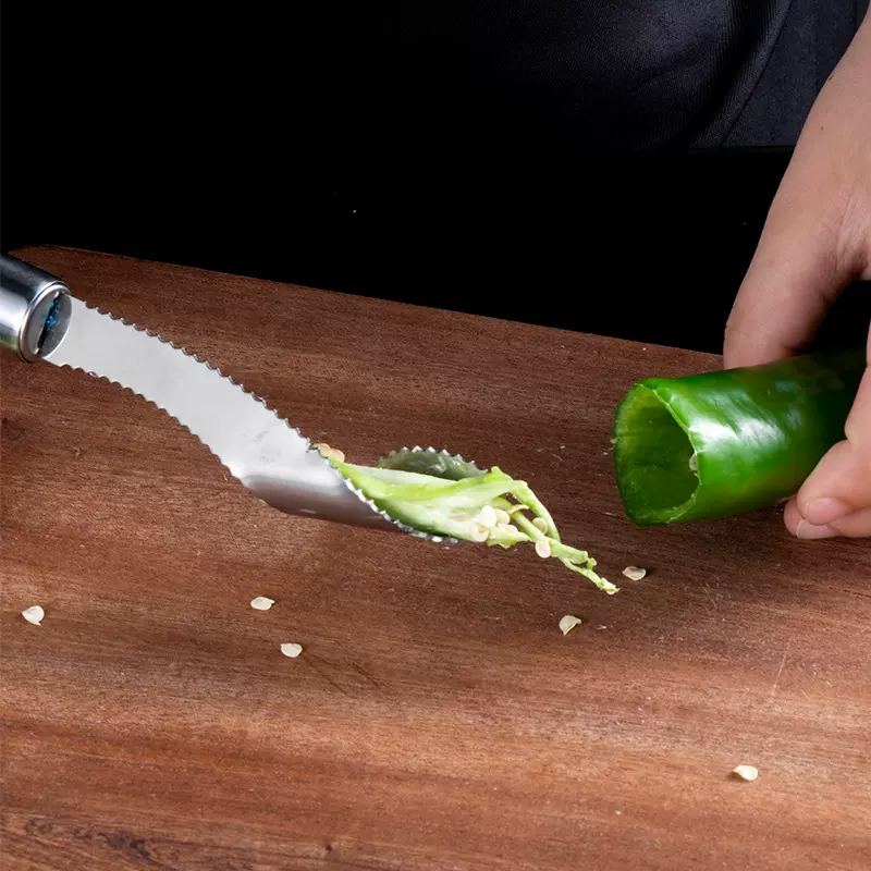 不锈钢辣椒去籽刀 新款创意家居去芯器青椒去籽器厨房取籽小工具