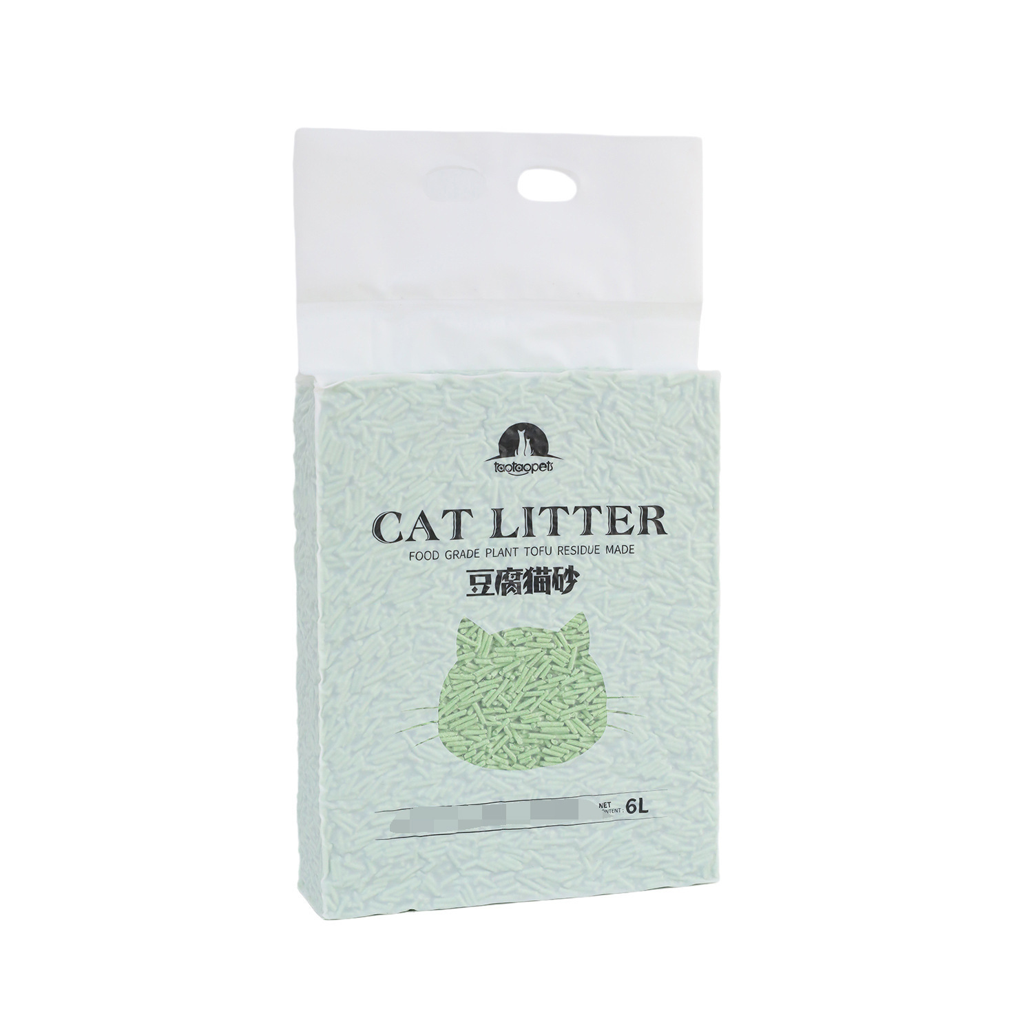 Fábrica de arena de gato de tofu polvo de piel Tao sabor original 6L sabor de té verde se puede enjuagar inodoro planta arena de gato al por mayor
