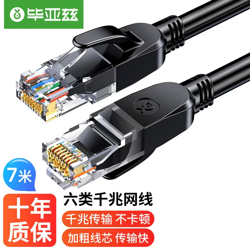 Biyuz Шестиклассовая линейка 7-метров CAT6 Гигабитная скорость 8-ядерная 8-ядерная Twacar Инженерное домашнее широкополосное наблюдение