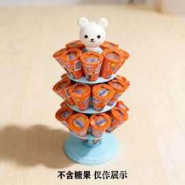 脆筒糖展示架样品 脆筒巧克力糖果零食陈列展示塑料架可调节移动