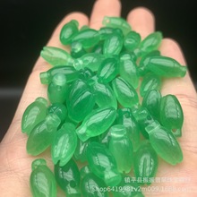 冰种满绿玉兰花耳坠散珠批发 diy玉石饰品配饰玉坠饰服饰配件批发