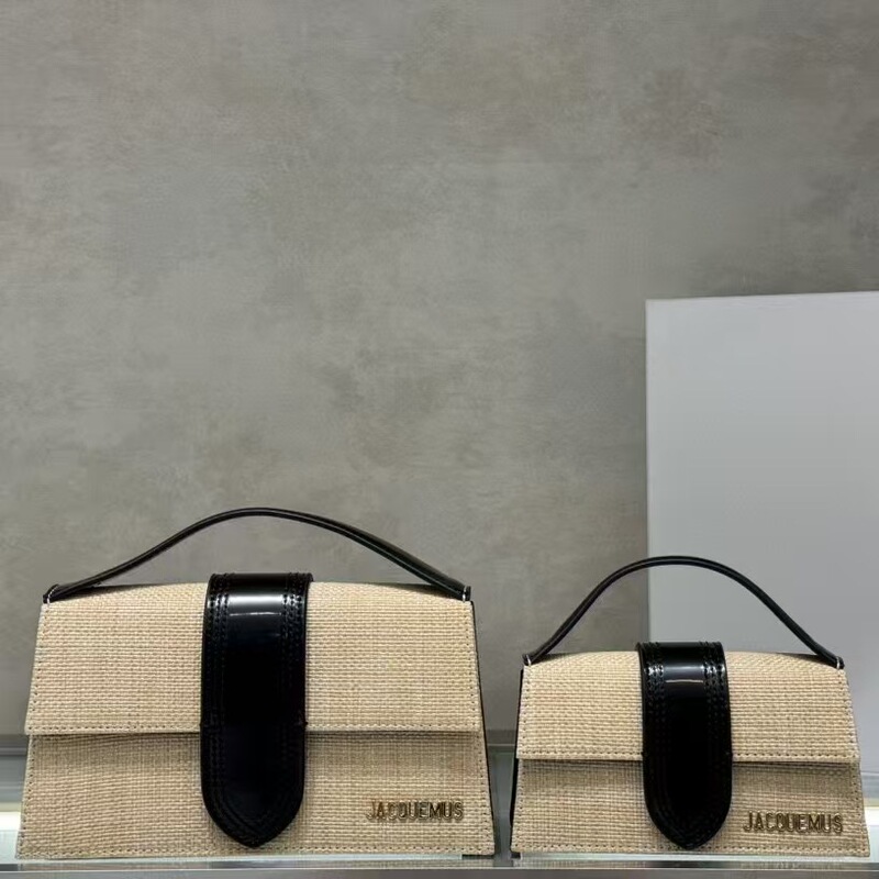 French niche jacquemus blogger with high-end exquisite design straw woven bag underarm shoulder messenger bag