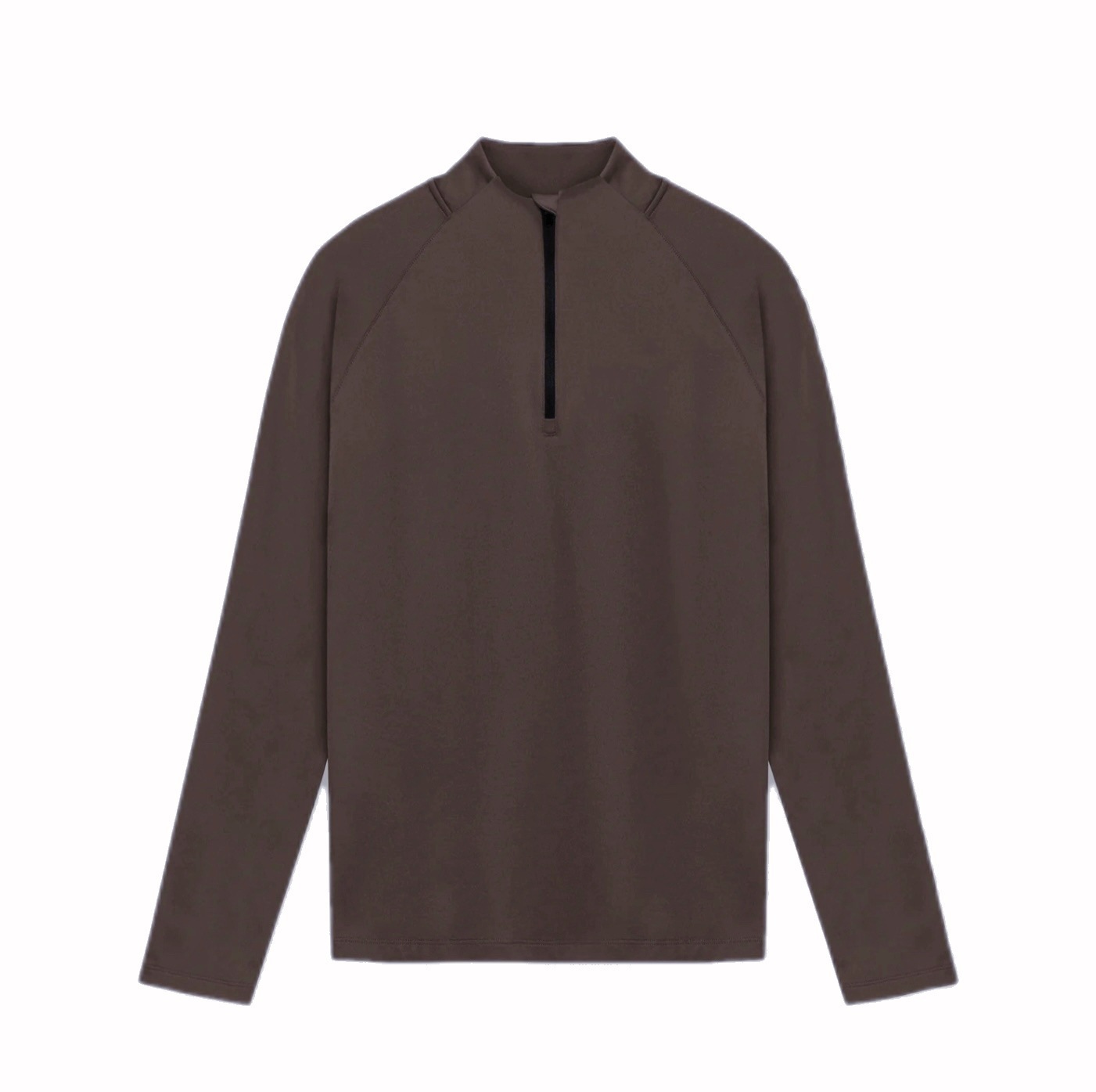 Transfronterizo europeo americano deportivo fitness corset hombre secado rápido medio cremallera ejercicio de color sólido alta compresión elástica camisa de manga larga