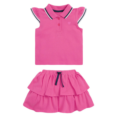Little maven2024女童套装夏季纯棉针织儿童短裙两件套欧美风童装