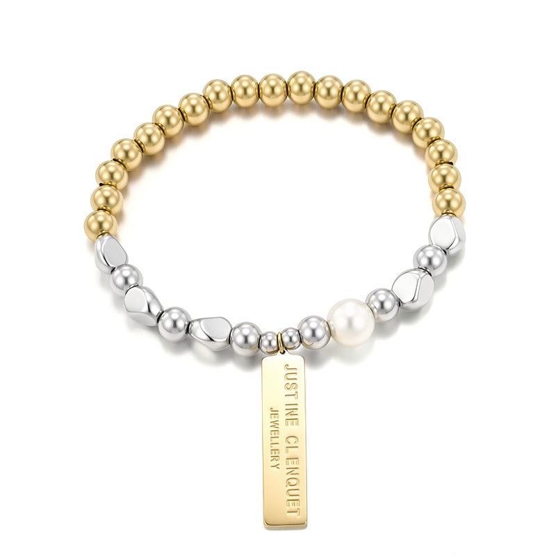Xuping acero inoxidable 14k cuentas pulseras de cuerda elástica nicho transfronterizo personalidad fría joyas al por mayor