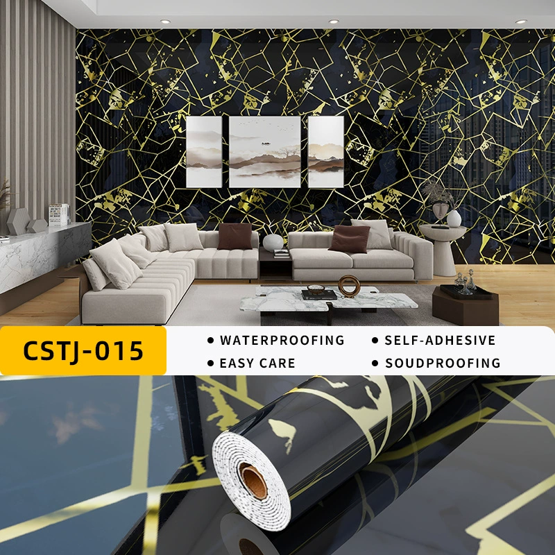 Marble self-adhesive wallpapers on wall, sticker