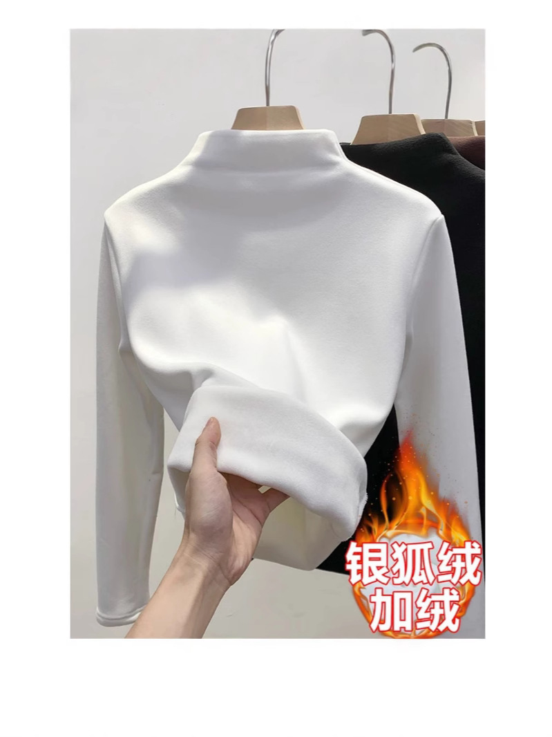 Niños y niñas más terciopelo más grueso terciopelo alemán cuello medio alto como base para mantener el calor en invierno, puede usar un top de manga larga de estilo occidental image 3