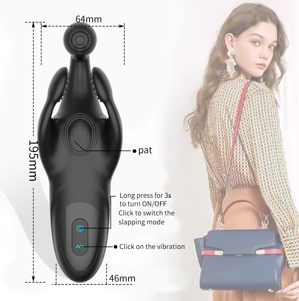 Odin Triple-Head Vibrating Prostate and Testicle Massager, 10-Frequency Silicone Anal Plug — detail image 3