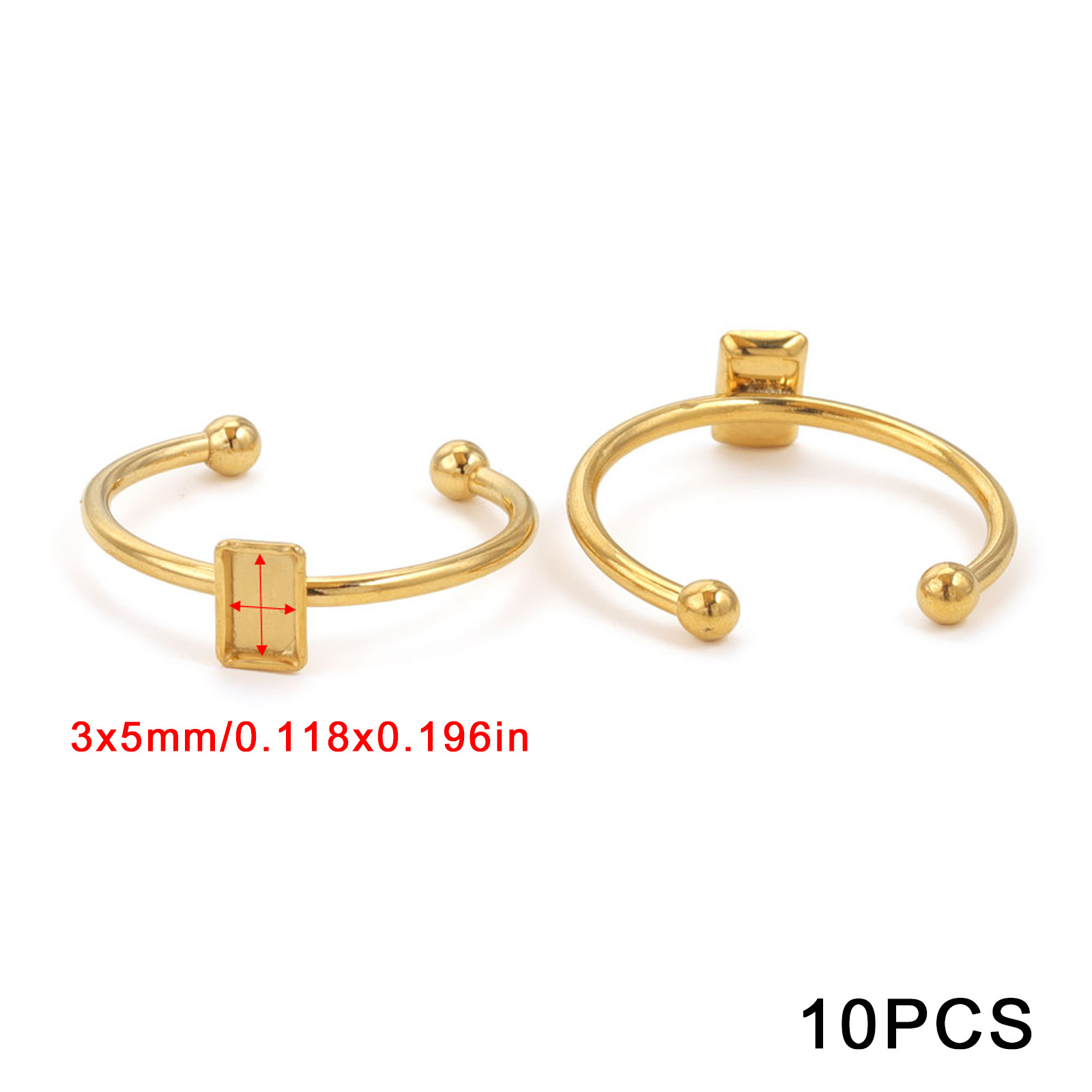 Acero inoxidable color-preservación pulido anillo titular DIY anillo plano anillo superficie horno oro incrustaciones perla apertura anillo titular Accesorios