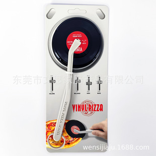 Creative kitchen tools Pizza knife Nostalgic retro vinyl records, cut cake knife plastic cross -border product wholesale