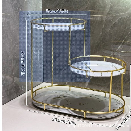 Luz de lujo multicapa escritorio inodoro estante de almacenamiento de aparador cubierta de acabado estante de baño lavabo estante de almacenamiento de cosméticos