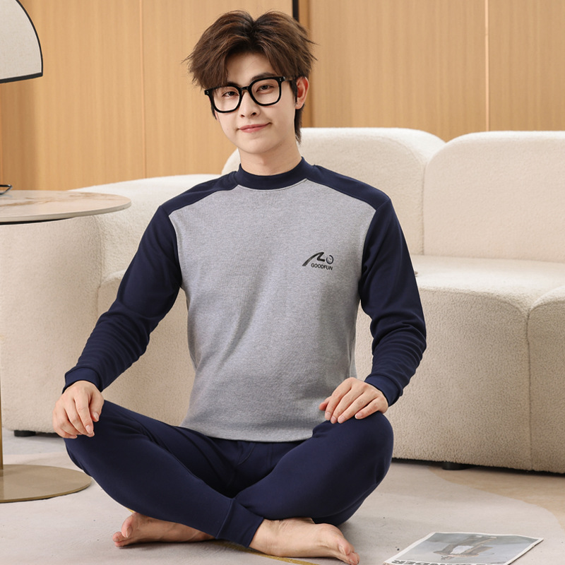 Otoño y invierno estudiantes calentamiento ropa interior de algodón suéter de algodón juveniles de mediana edad niños chaqueta de otoño pantalones de línea de algodón puro