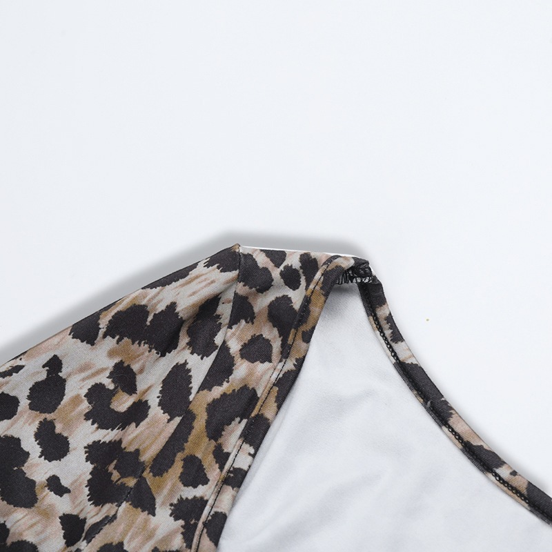 XM25037 estilo europeo y americano sexy leopardo tren de vestir 2025 otoño nuevo tren de vestir de cintura abierta in camisa de chicas calientes