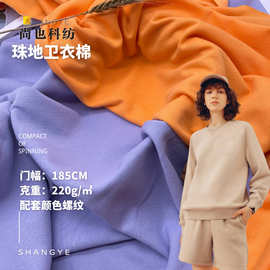 现货超薄细珠地220g弹力珠地精梳棉 外套卫衣针织珠地空气层面料