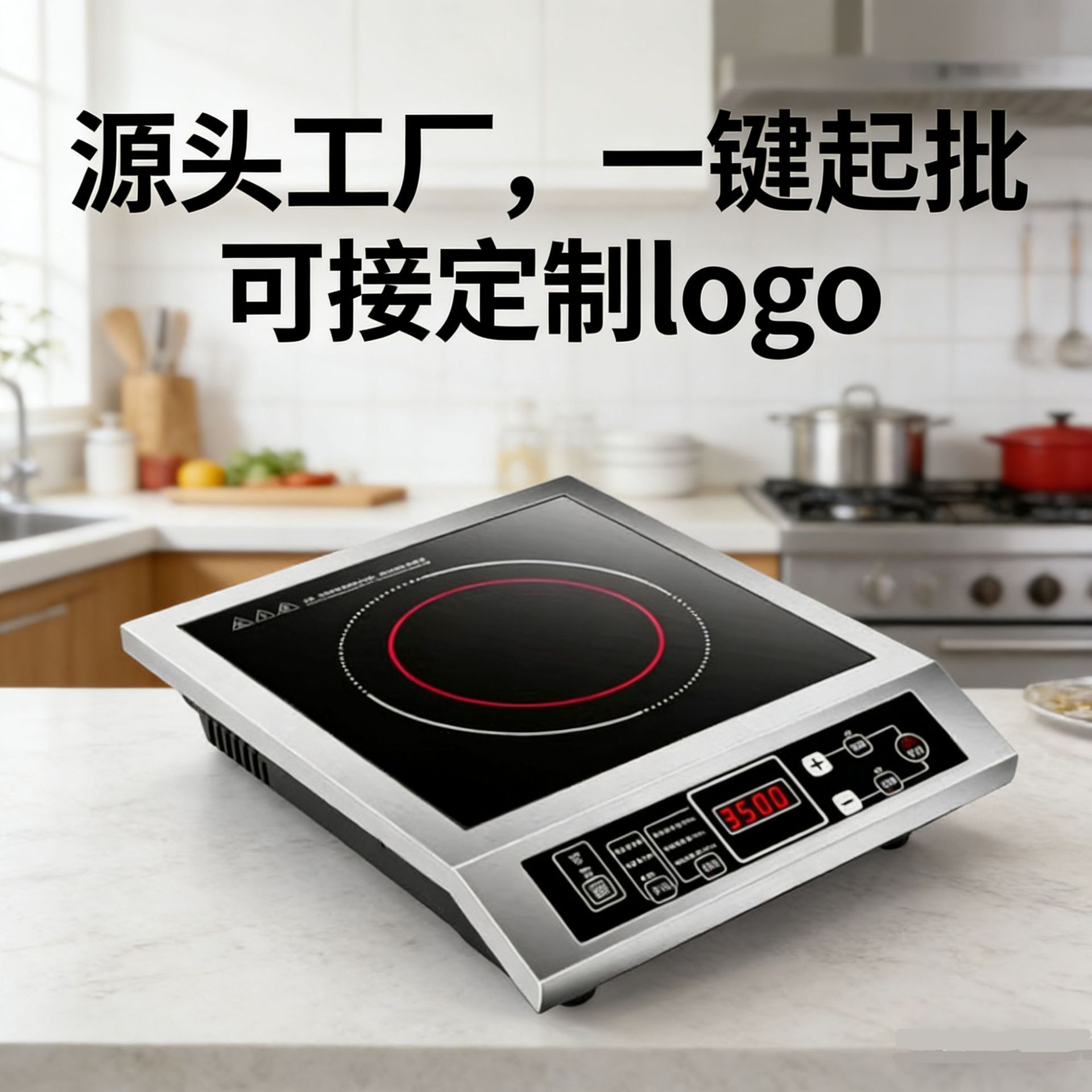 Manufacturer Wholesale 3500W Multifunctional Induction Cooker with Timer, Commercial Waterproof High-Power Induction Stove for Steaming and Cooking