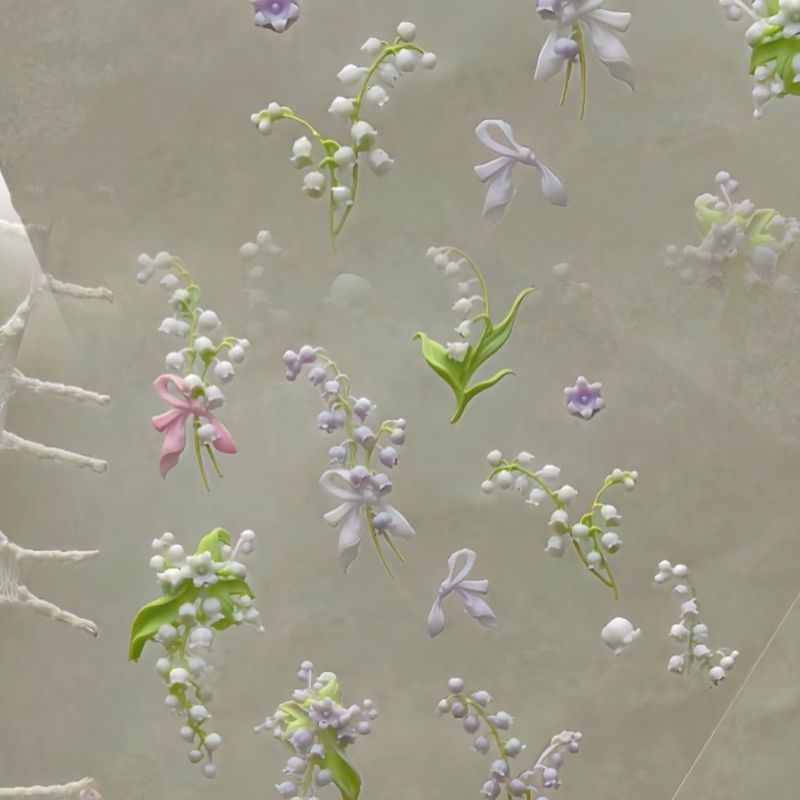 新しいマニキュアモールドプール蓮とスズランの花 DIY 高透明シリコーン彫刻ブティック交換用ネイル|undefined