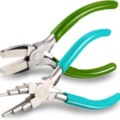 2点セットジュエリーペンチブレスレット製作ツール六段ペンチナイロンペンチdiy手作りビーズ口輪銅線
