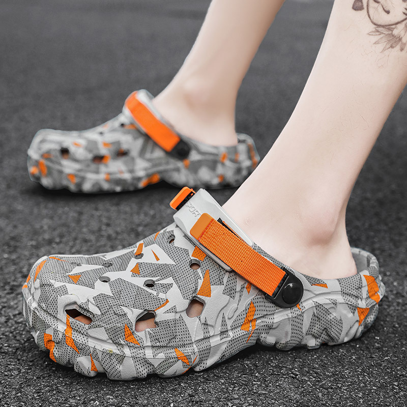 Camuflamiento de zapatos de verano para hombres zapatos de playa al aire libre sandalias para uso dual antideslizante desgaste suave zapatillas de cabeza