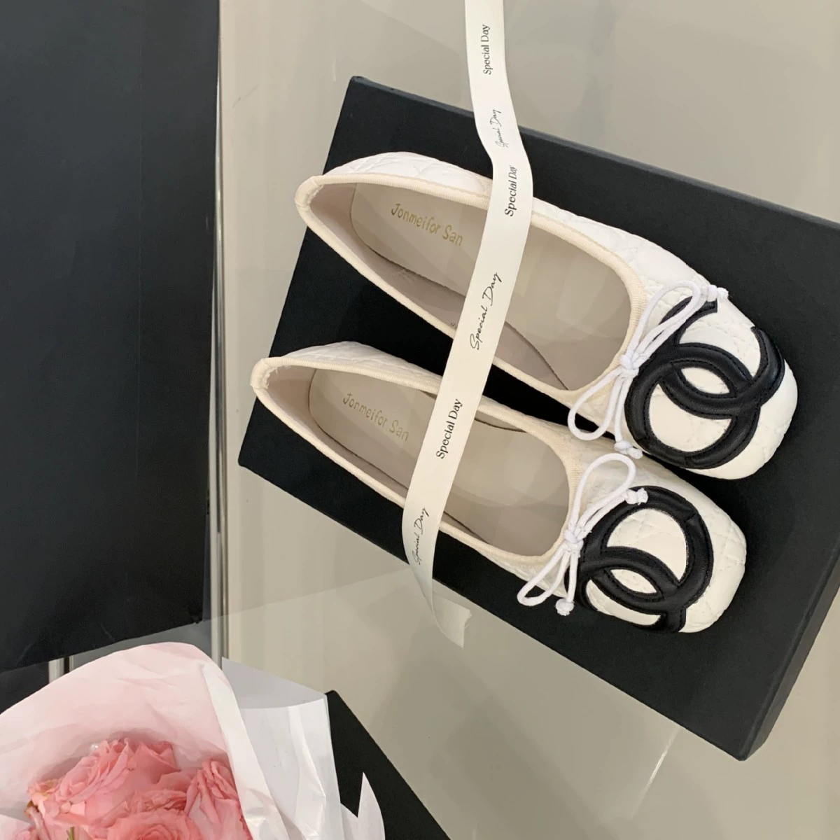 2025 Xiaoxiangfeng Mid-season Kangpeng Bow Ballet Shoes Flat Single Shoes Women's Shoes