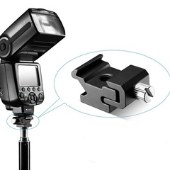 On-camera flash stand base, all-metal hot shoe conversion seat, adjustable elasticity 1/4 screw interface cold shoe seat