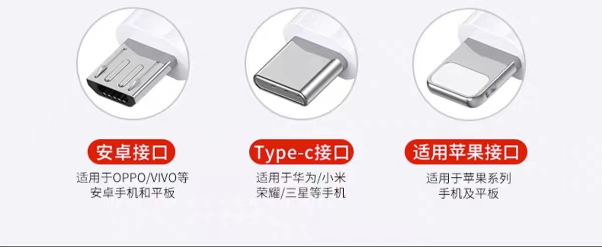 Weißes 3-in-1 Super-Schnelllade-Datenkabel, Ladekabel für eins bis drei Geräte, geeignet für Schnellladen von Apple, Huawei und Android-Mobiltelefonen