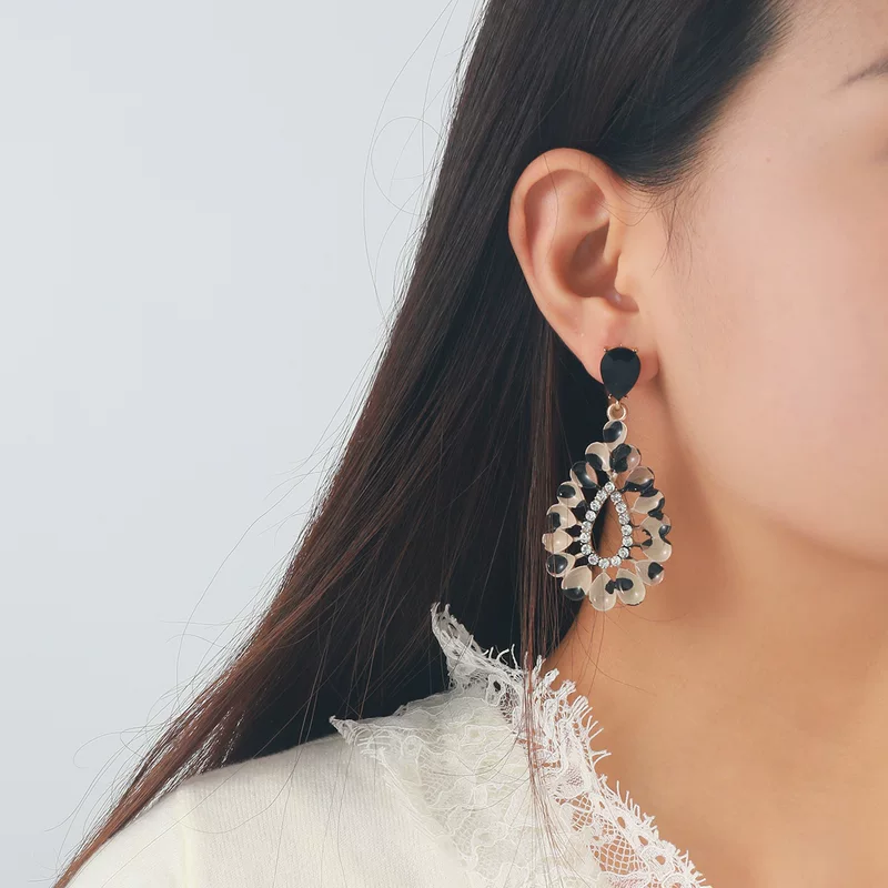 Серебряные серьги опаловы водяные капли с леопардовым рисунком 2024 новая вышку стиль духа мужчины оптовые серьги