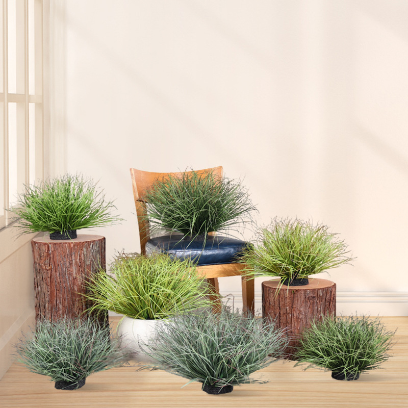 Simulación de espadaña hierba de junco falsa decoración del hogar interior accesorios de fotografía hierba falsa pajar paisaje de plantación verde falsa