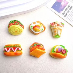 仿真卡皮手抓饼创意手工diy奶油胶发夹发绳手机壳钥匙扣材料批发