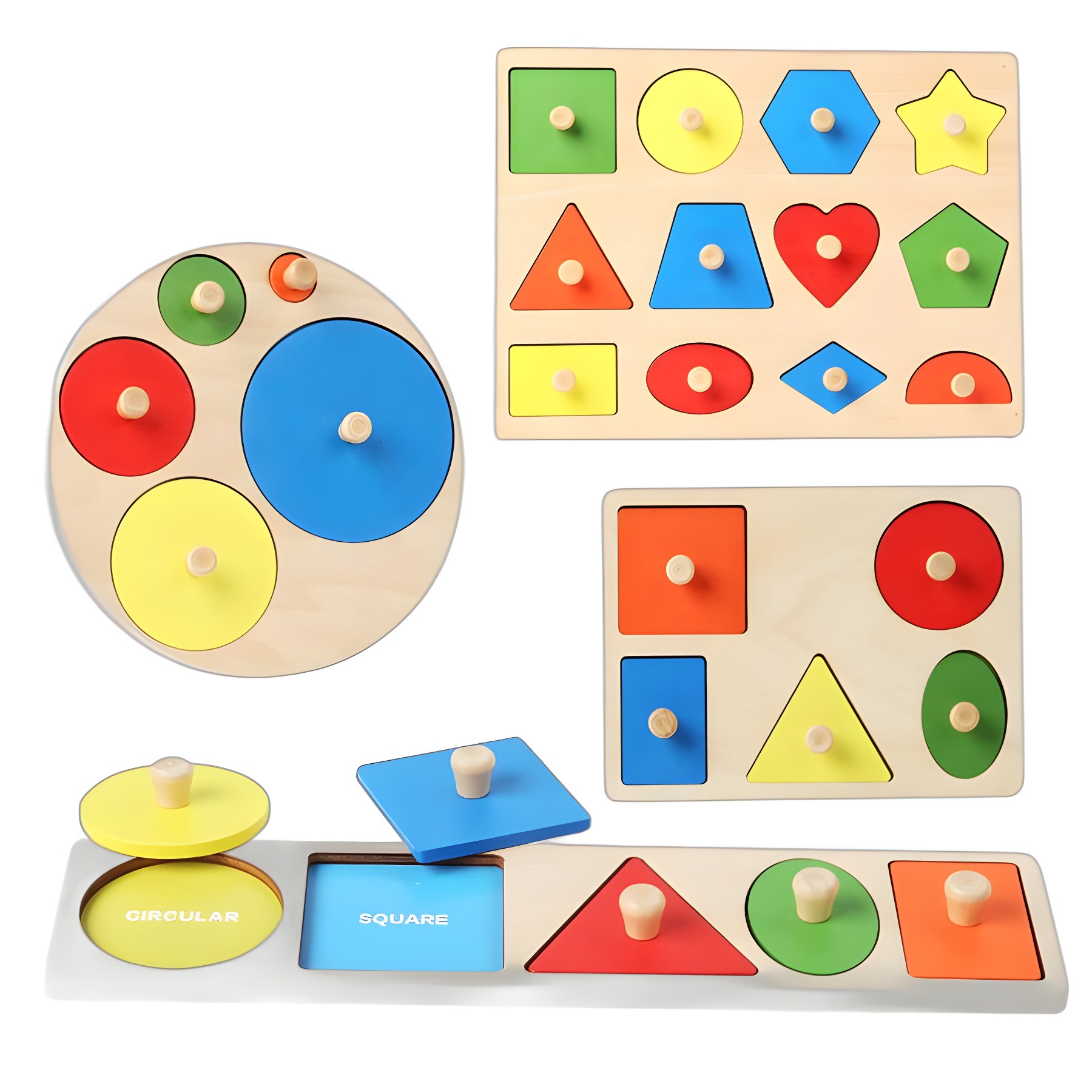 Niños pequeños, niñas, bebés, educación temprana, formas, combinación de colores, mosaico, tablero de rompecabezas de juguetes de madera, tablero de agarre de mano