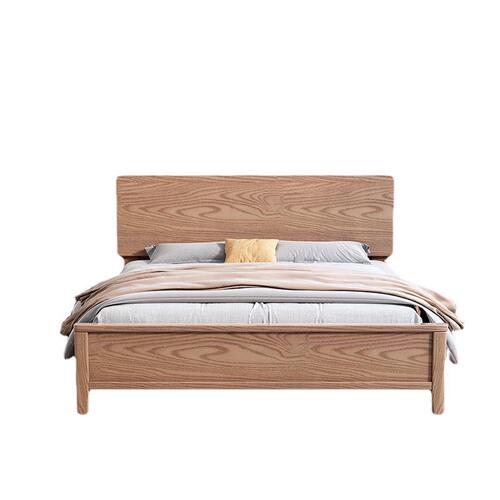 Nordic solid wood bed 1.8 meters modern simple master bedroom ash double bed home small apartment bedroom storage bed