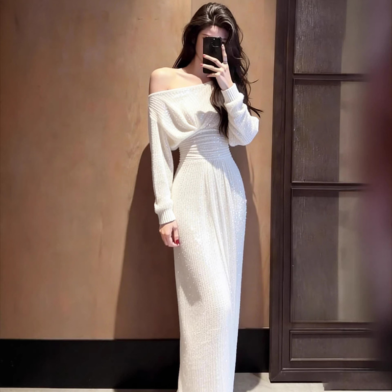 In Stock: Early Spring Elegant Dress for Important Occasions, High-End Exquisite White One-Shoulder Gown for Wealthy Young Ladies In Stock: Early Spring Elegant Dress for Important Occasions, High-End Exquisite White One-Shoulder Gown for Wealthy Young Ladies