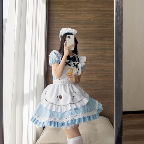 New Japanese anime cos costume Alice in Wonderland series poker maid costume cosplay costume