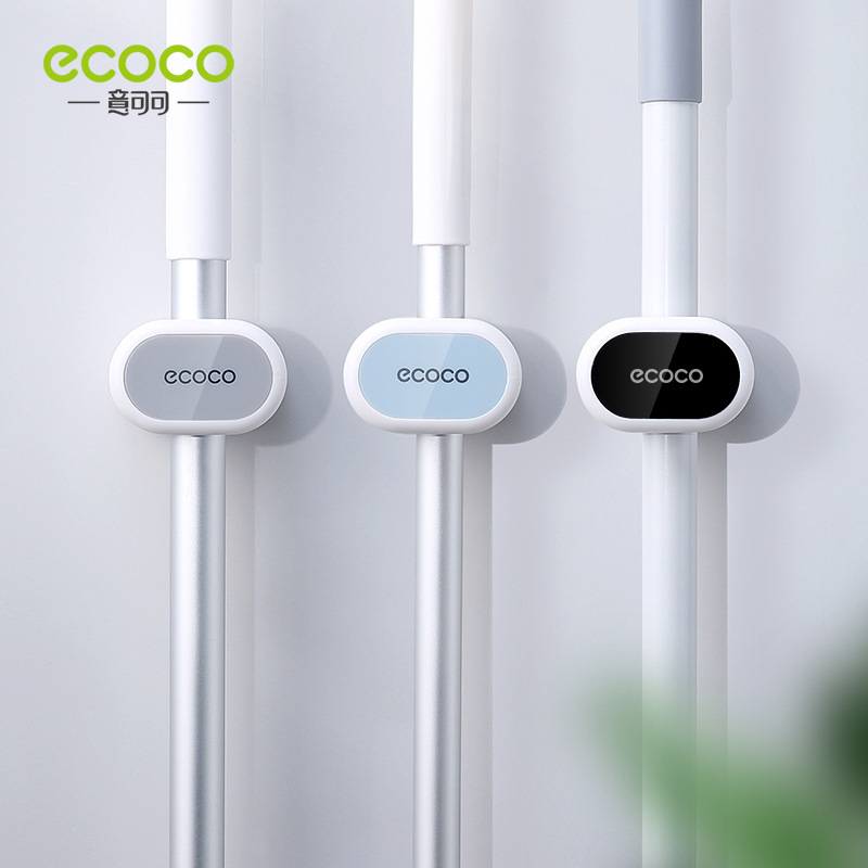 Icoco High-Looking Nail-Free Bathroom Wall-Mounted Mop Rack Household Portable Mop Broom Card Holder Wholesale in Stock