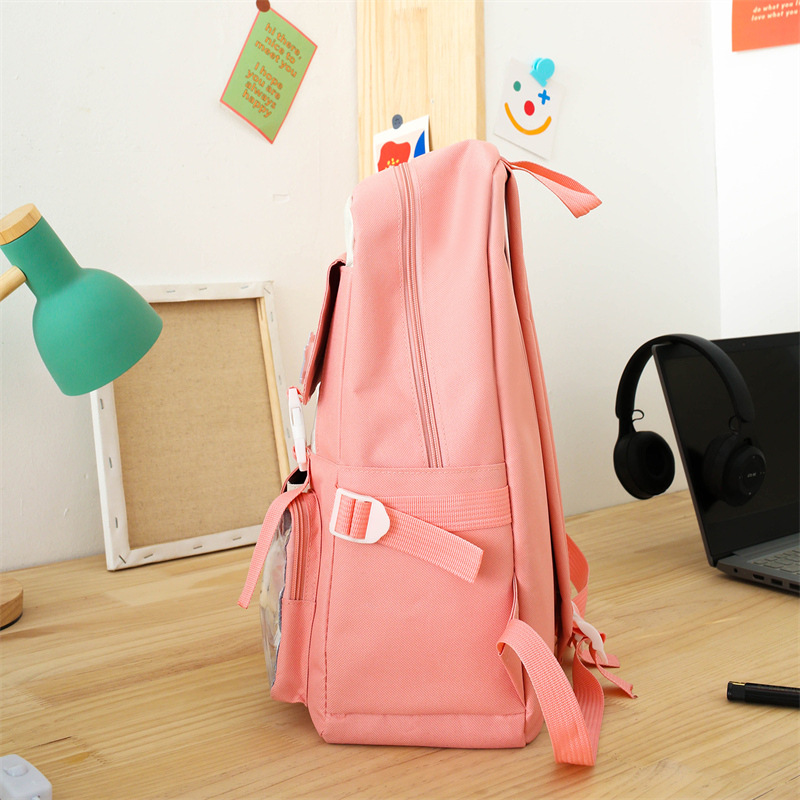 Kids Backpacks Primary School Student Backpack Cute Children's Backpack Campus Large Capacity Backpack Set With Badge Card_voghion.com