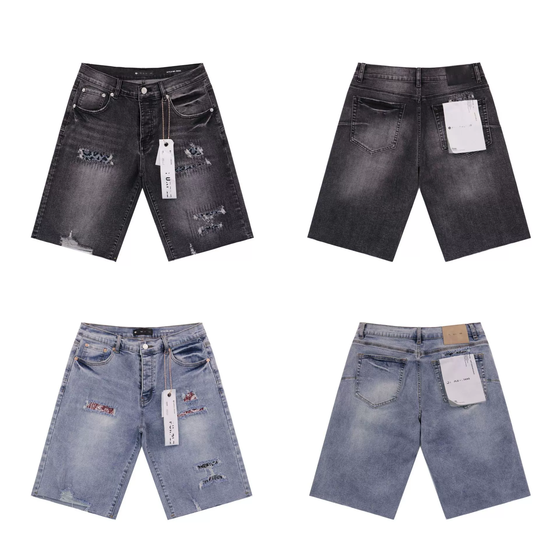 Рваные джинсовые шорты PLE с эффектом потертостей, универсальные джинсы, персонализированные модные мужские повседневные шорты