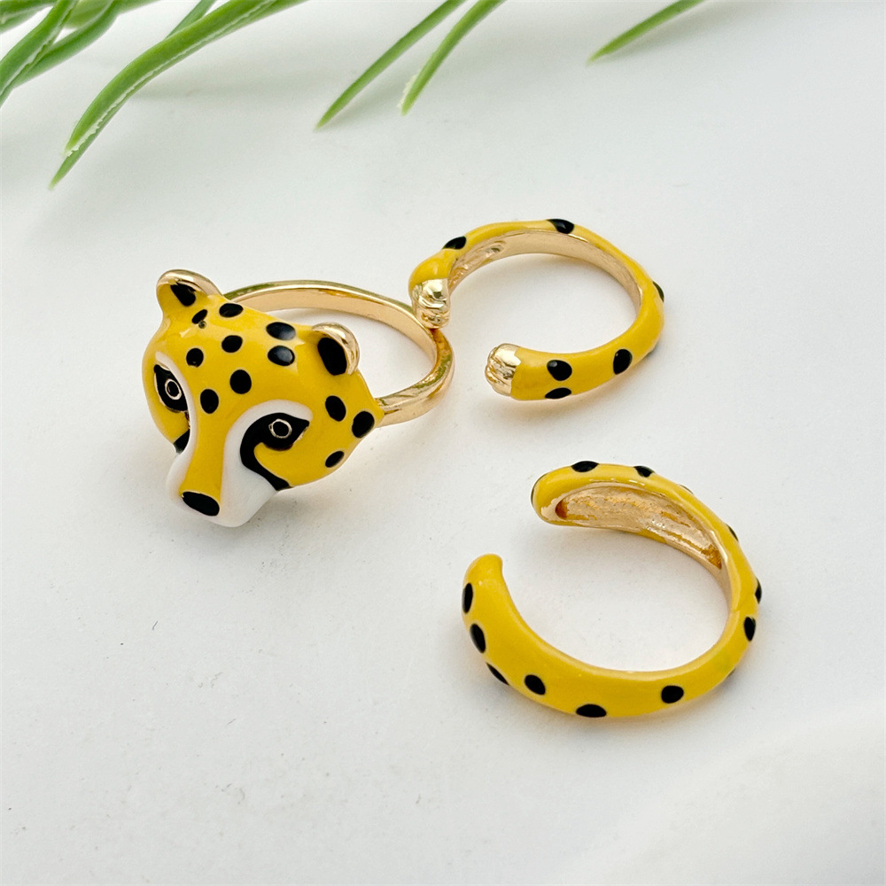 15g Weight Open Rings Classification 1 Set Quantity Holiday, Daily Occasion Alloy Material Animal, Cartoon Pattern All Seasons Season Women's Gender Plating Design Original Design, Cute Style Original Design Cute Animal Cartoon Alloy Plating Women's Open Rings 5