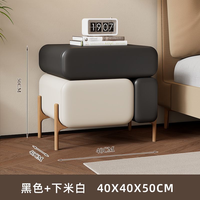 Mesita de noche minimalista italiana 2024 nuevo armario de almacenamiento de cama de dormitorio moderno simple de madera maciza de lujo ligero de alta gama