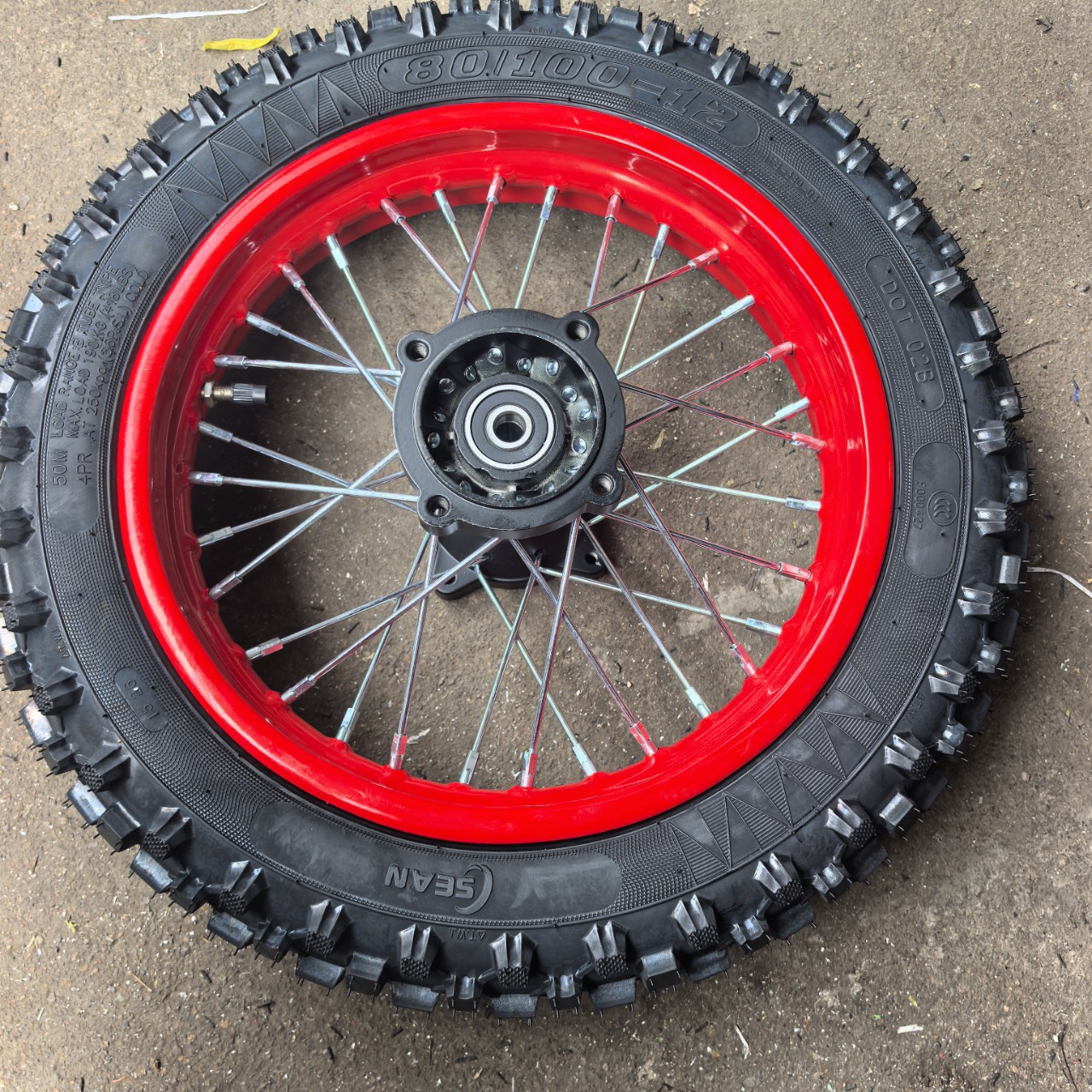 Electric off-road motorcycle front wheel 90/100-14, rear wheel 110/90-16, hub, wheel mesh, large-tooth tire assembly